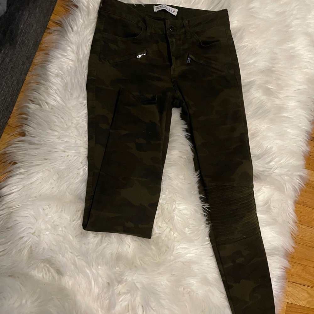 Zara Camo Motorcycle jeans.
